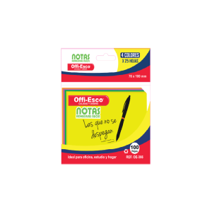 NOTA ADHESIVA 76*100 NEON OE 366